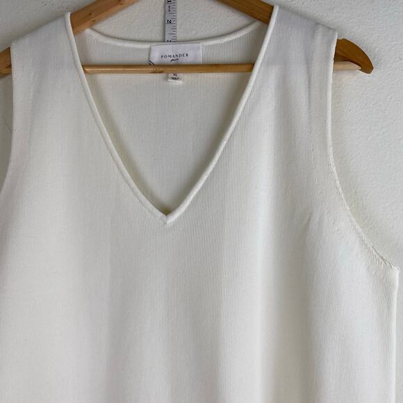 Tuckernuck Pomander Place Bixby Knit Mini Dress Ivory V Neck XL - Picture 9 of 14